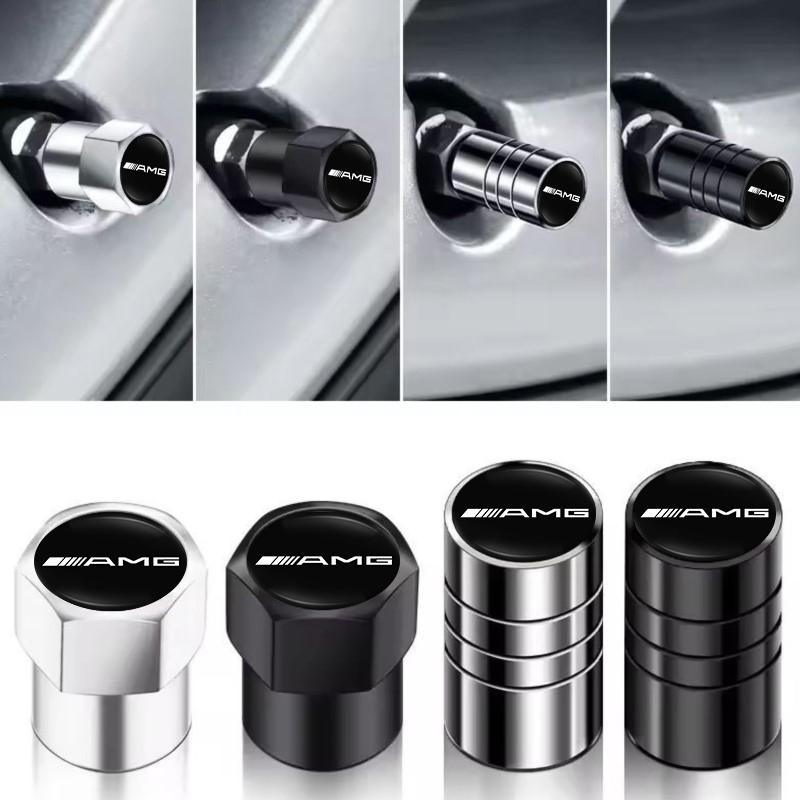 For Mercedes Benz AMG A B C E G CLA W211 W203 W204 C260 E300L 4Pcs Metal Car Styling Wheel Tire Valve Caps Cover Accessories