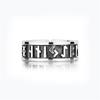 Retro Norse Futhark Vikings Runes Opening Ring Antique Silver Color Jewelry for Men Women Scandinavian Amulet