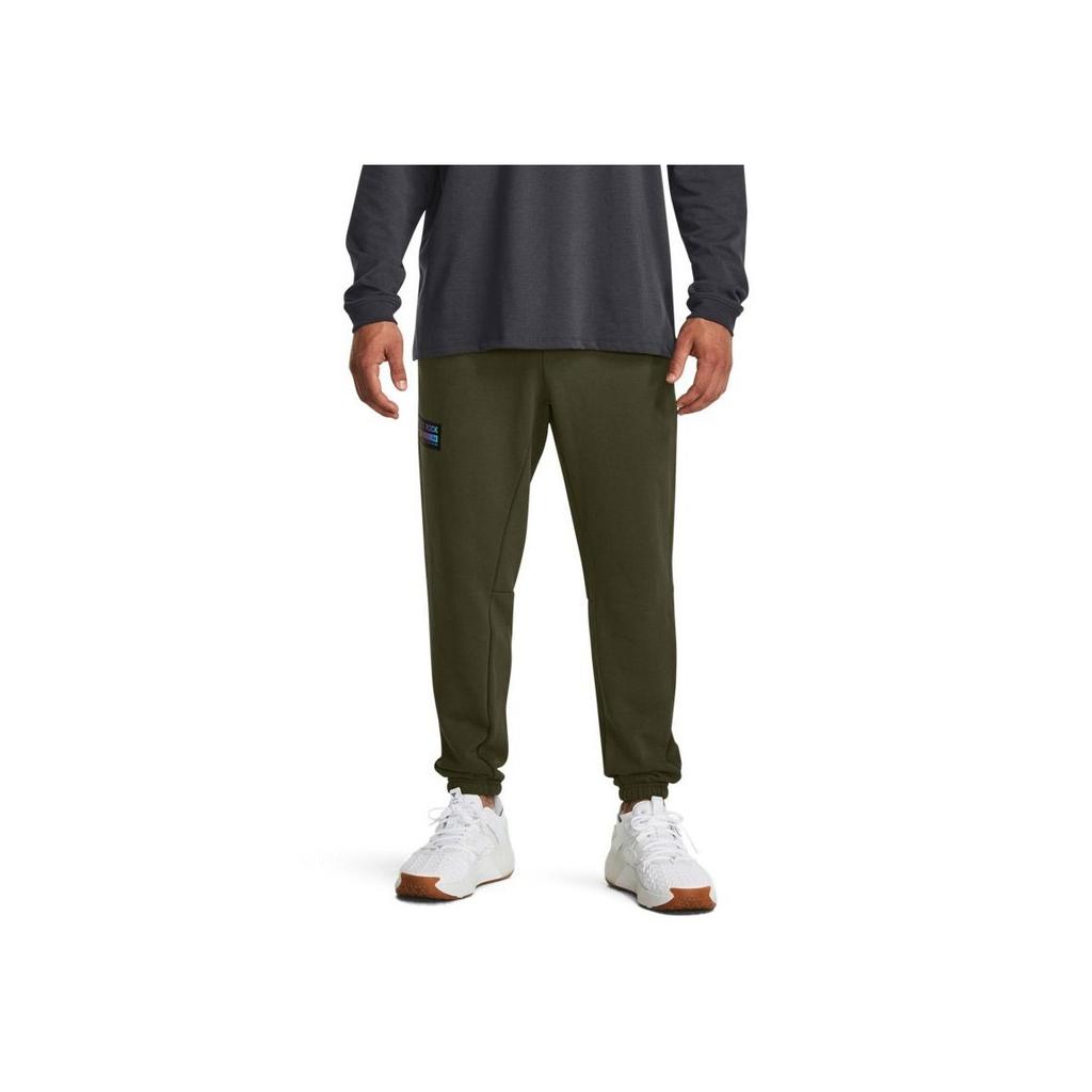 Under Armour Johnson Series Solid Color Elastic Waistband Tapered Knit Sports Pants Men Pants Green 1380158-390