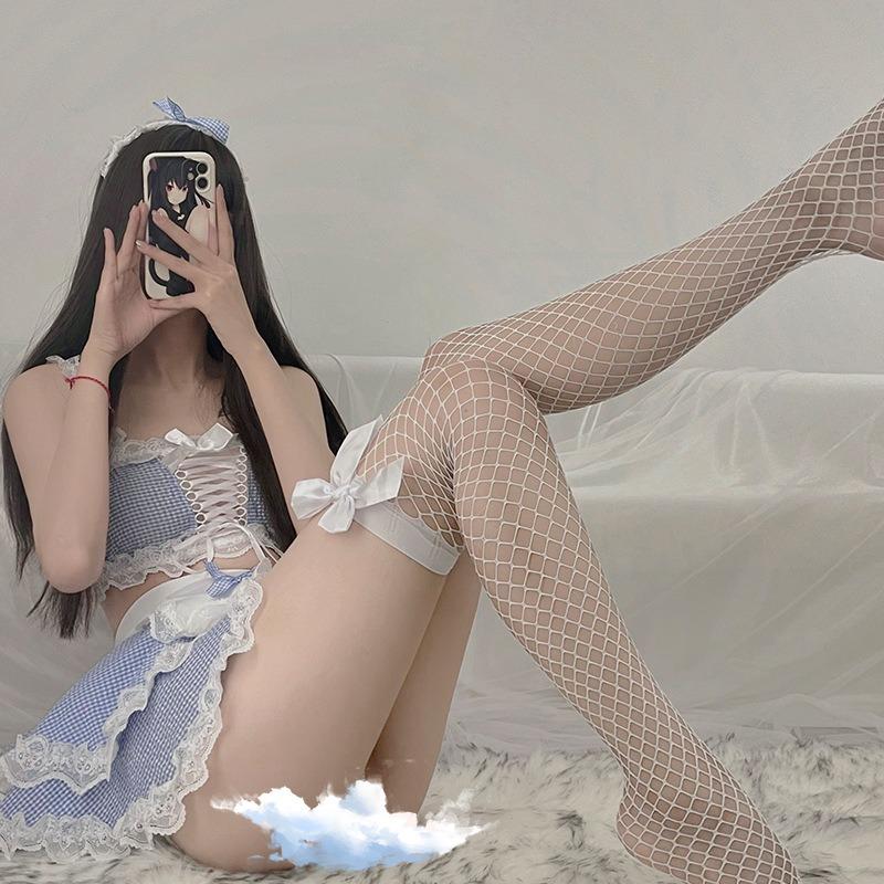 Cute Sexy Bowknot Lace Mesh Thigh High Stockings For Women