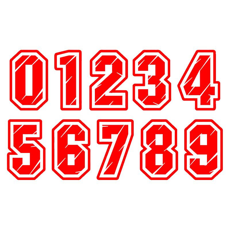 LYKX No Background Figures 0 1 2 3 4 5 6 7 8 9 Racing Number Helmet Racing Vinyl Decals Motorcycle Accessories Sticker