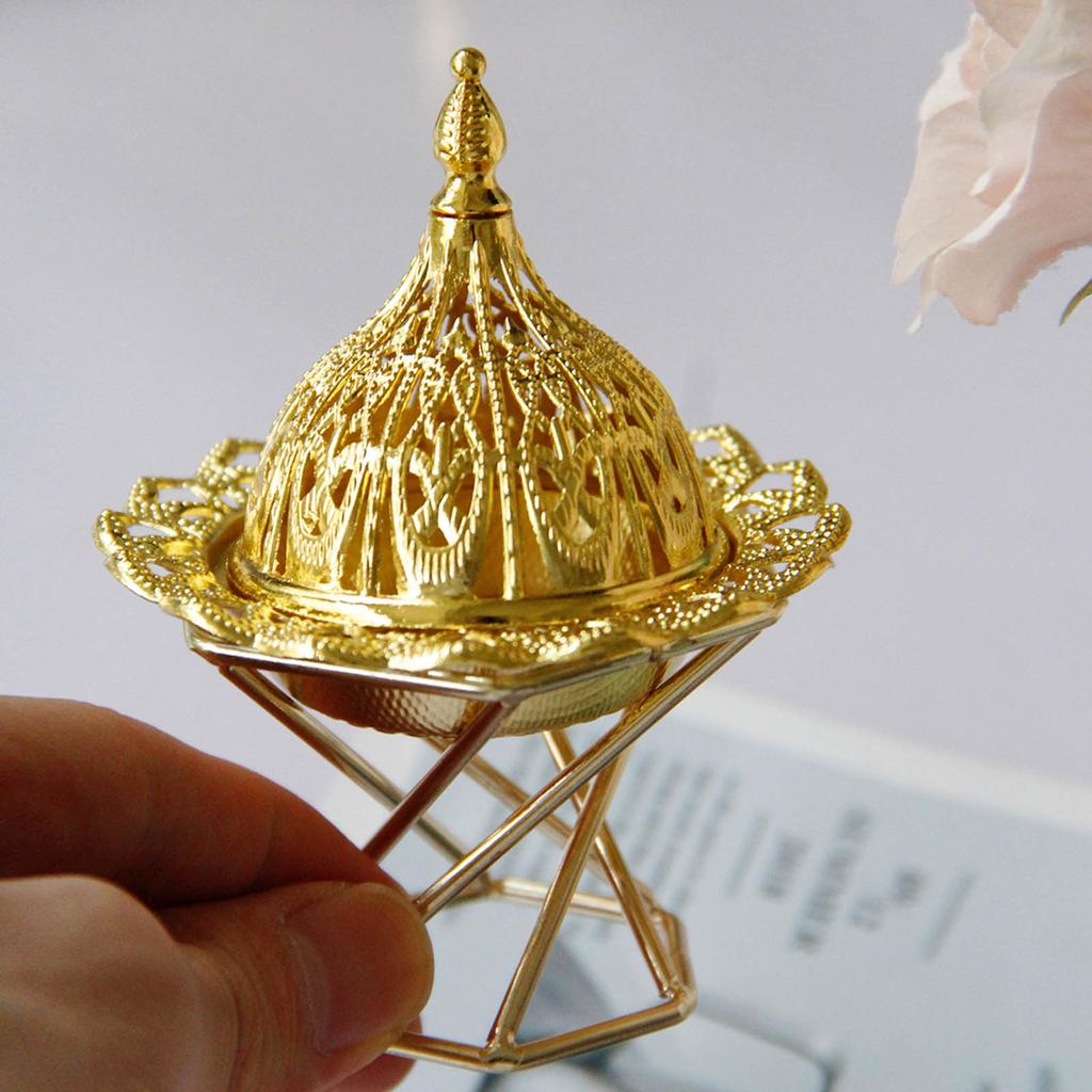 Gold Incense Burner Exquisite Rust Prevention Metal Vintage Incense Burner for Home Decoration Bedroom