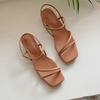 Brand Low-heeled Gentle Fairy Shoes Summer Simple Thin Straps Roman Niche Shoes Flat Bottom with Late Evening Breeze Cool Glory