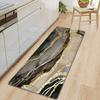 Luxury Golden Striped Marble Kitchen Mat Soft Thickened Kitchen Floor Mat Waterproof Non-slip Oil-proof Floor Mat Runner Rug