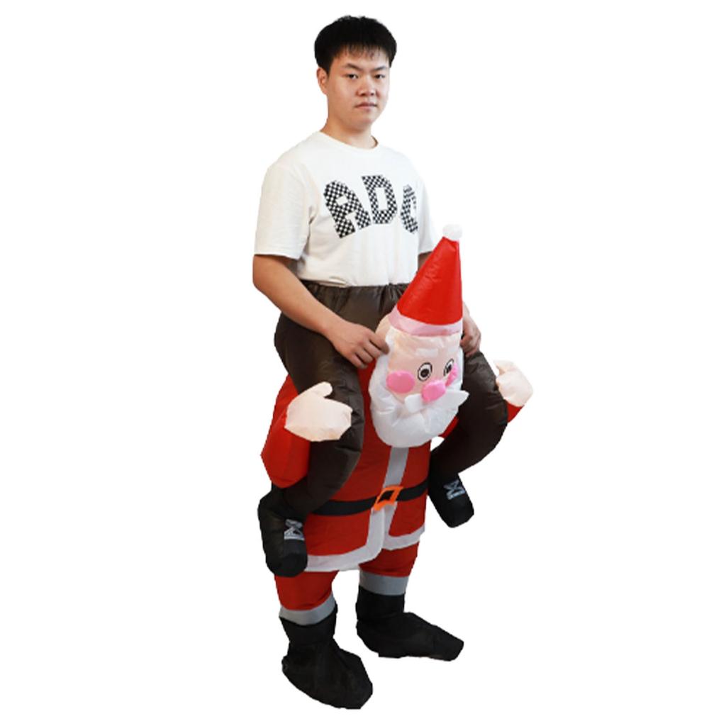 Santa Costume Funny Father Christmas Riding Inflatable Show Party Cosplay Role Playing Props Adult(150 190cm)