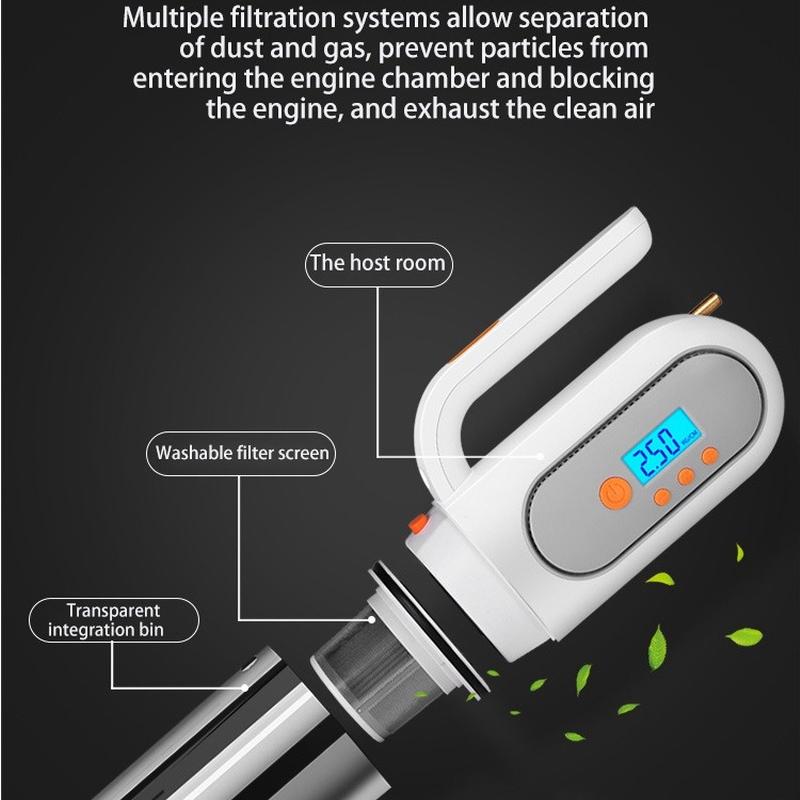 4 in 1 kabelgebundene Lade-Auto-Staubsauger-Luftpumpe, leistungsstarke automatische Reifendruckerkennung, aufblasbar
