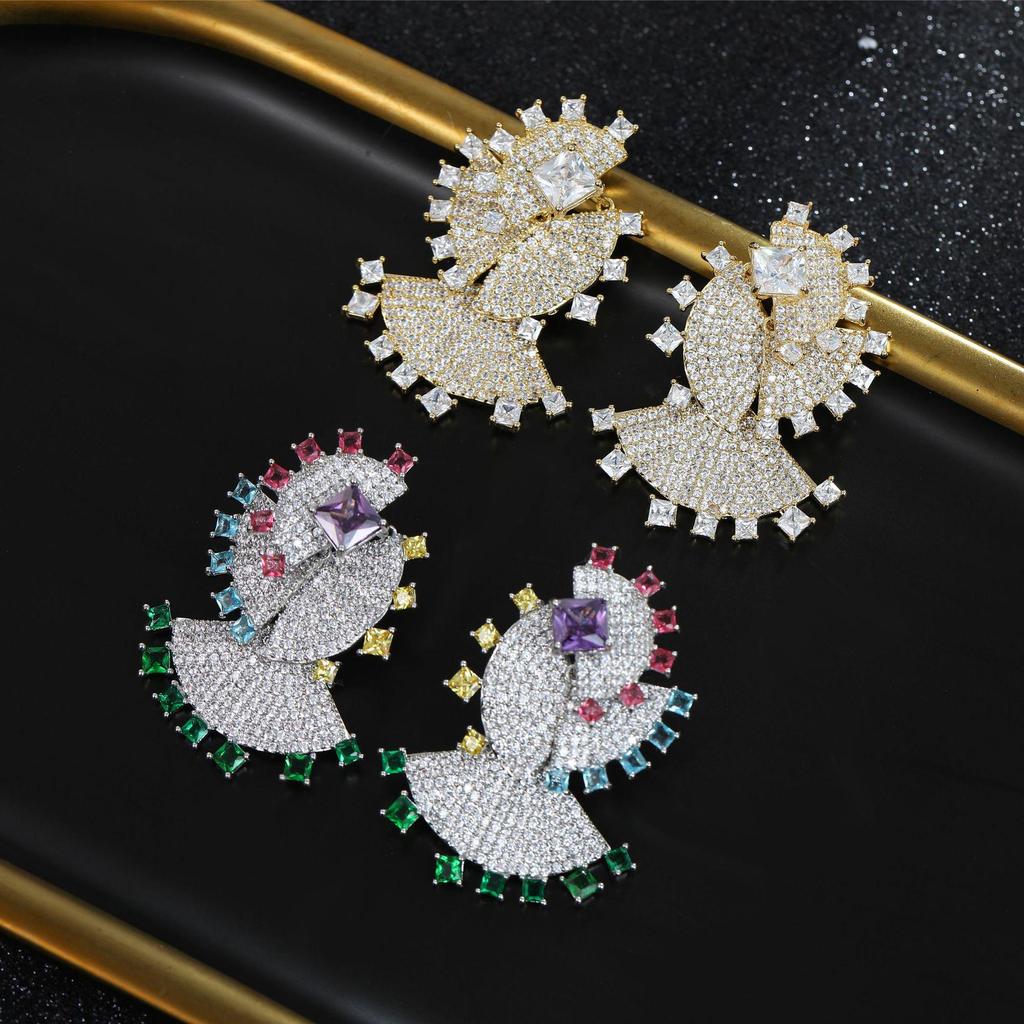 Elegant Geometric Long Dangle Earrings for Women, S925 Sterling Silver with Zircon, High-End Fashion, Summer Vacation Style.