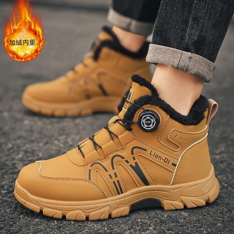Winter new velvet thickened cotton shoes men's shoes versatile warm Martin boots fashion trendy shoes