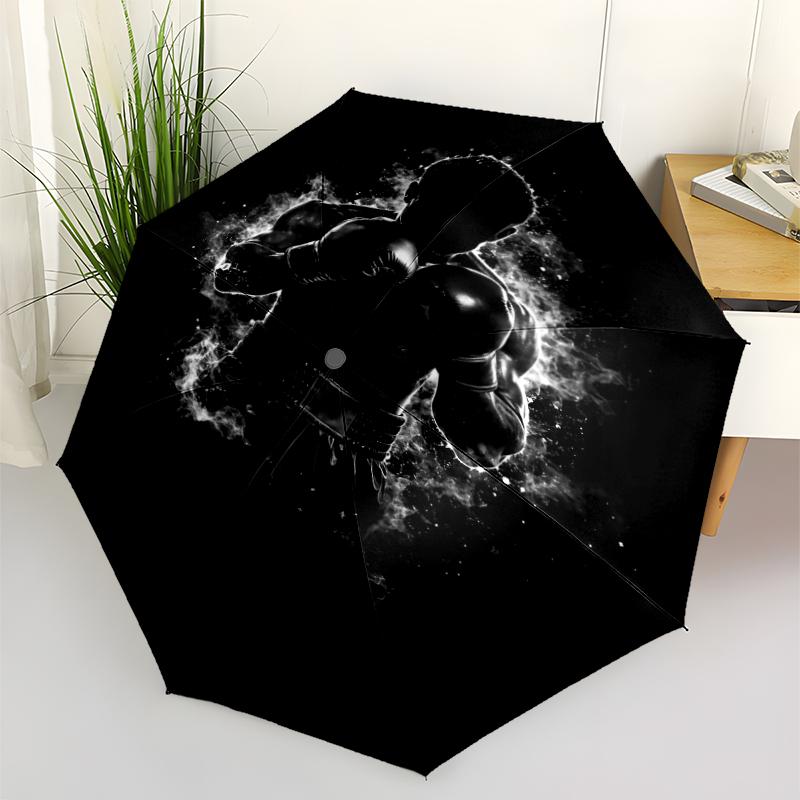 boxing Theme Automatic Umbrella, Lightweight & Portable, 8 Rib, Perfect for Outdoor Travel, Birthdays, Christmas, Gifts.
