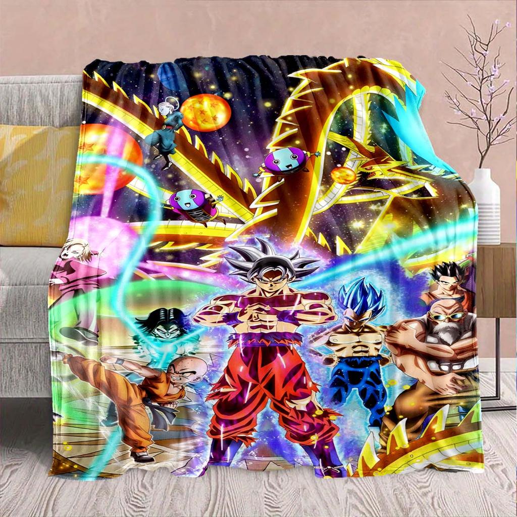 Coperta in Flanella Anime Dragon Ball - Morbida Calda Perfetta per Divano, Biancheria da Letto Campeggio Viaggio Ufficio Decorazione Casa -QJY
