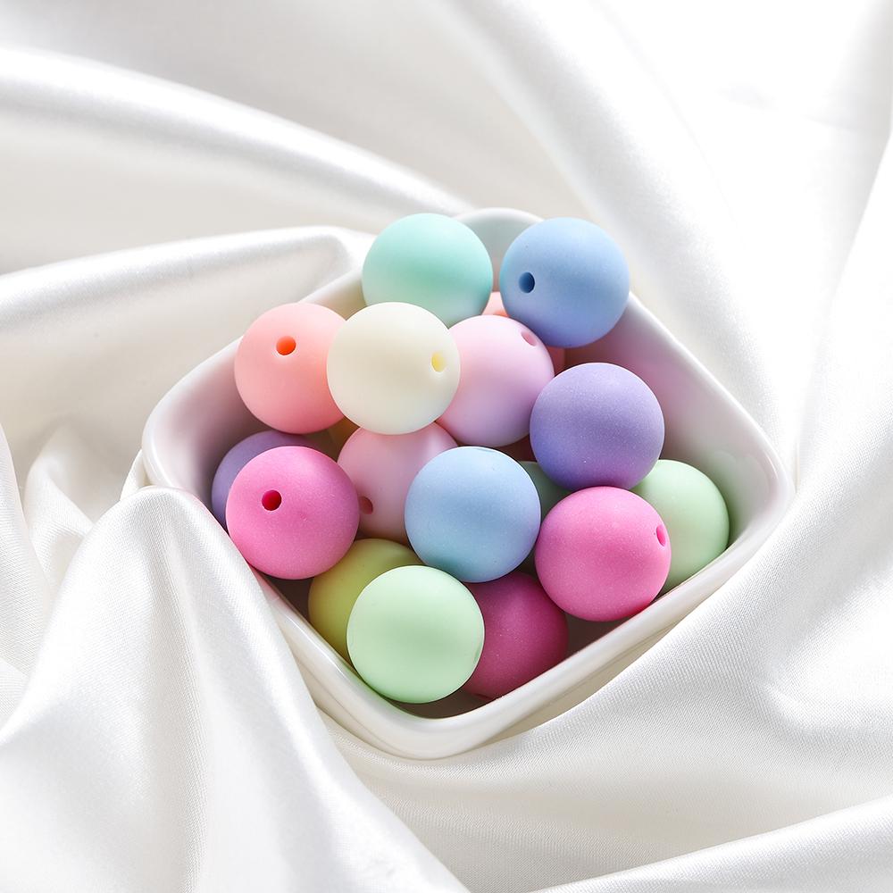 20Pcs/Lot 14mm Round Matte Acrylic Frosted Beads Loose Spacer Beads For Jewelry Making DIY Bracelet Necklace Accessories