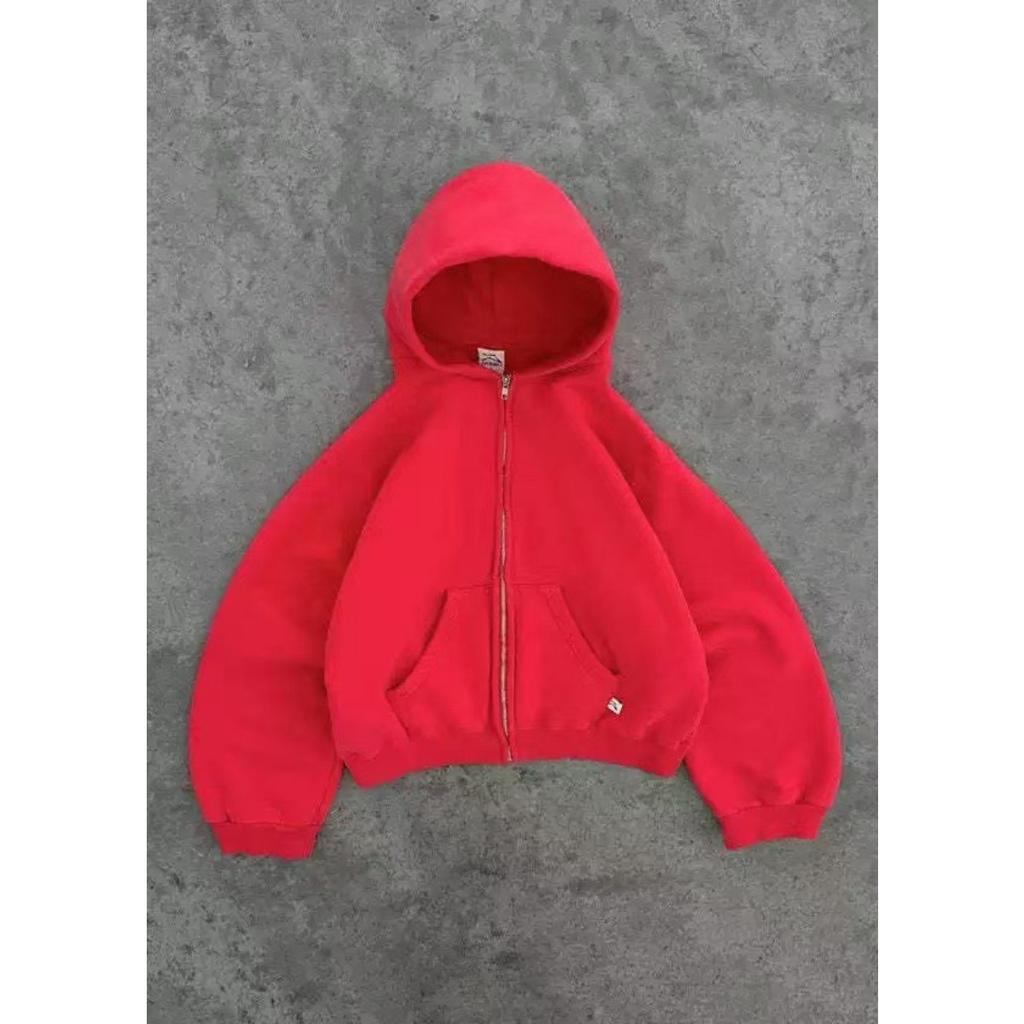 American Retro Solid Color Hoodies Women Men Autumn Long Sleeve Tops Hood Shirt Streetwear Hip Hop Pullover Y2K Sweatshirt New