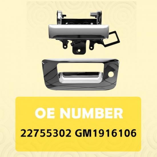 New Chrome Tailgate Handle With Bezel Set For 07-14 Silverado Sierra GM1916106 V