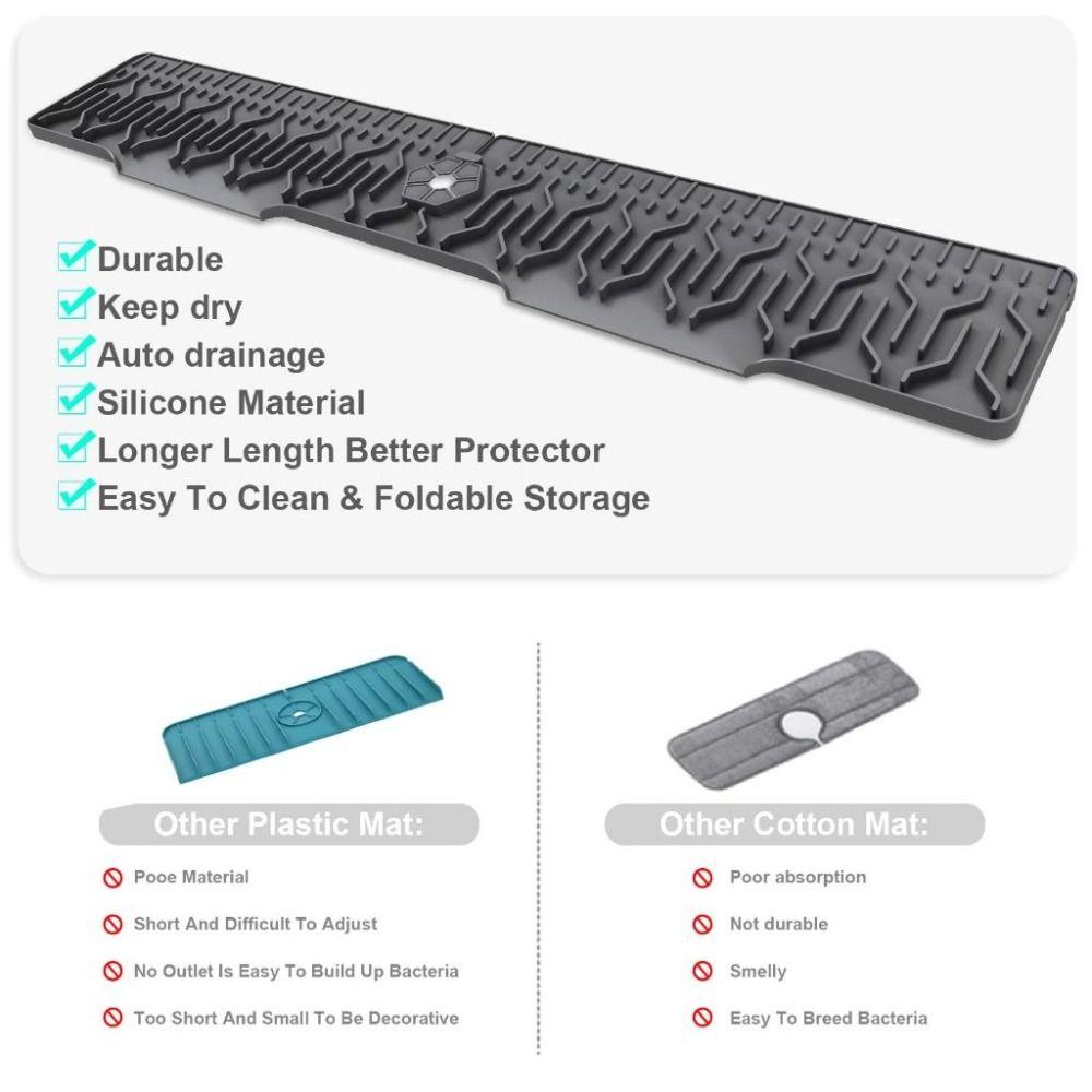 Anti-splash Sink Splashing Guard Silicone Drain Tray Mat Kitchen Faucet Splash Guards Kitchen