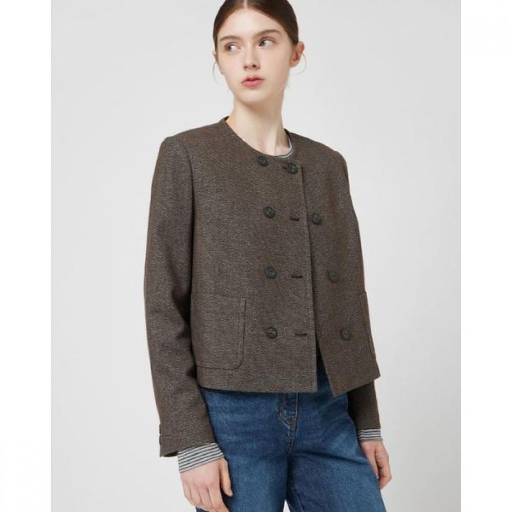 Cc Collect Wool Blend Round Neck Crop Jacket C253msf002