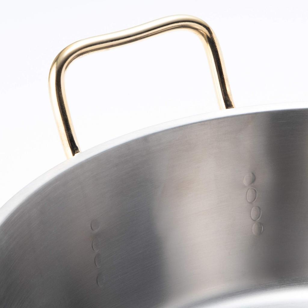 Endo Shoji Super Denji Frying Stainless for Induction Made in AAG3905 Pan, 42cm, Steel, Cooktops, Japan,