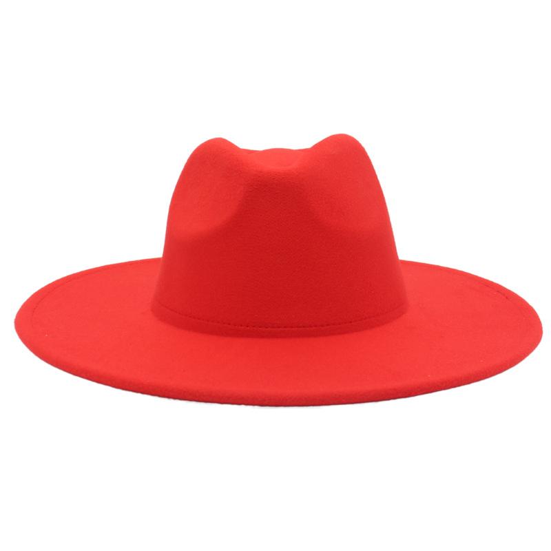 Big Brim Solid Color Cashmere Felt Hat Jazz Hat French Top Hat