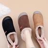Women's Large Size Soft Sole One Foot Stirrup Winter Warm Fur One Snow Boots Padded Lined Ankle Boots Anti-slip Hiking Sports Cotton Boots