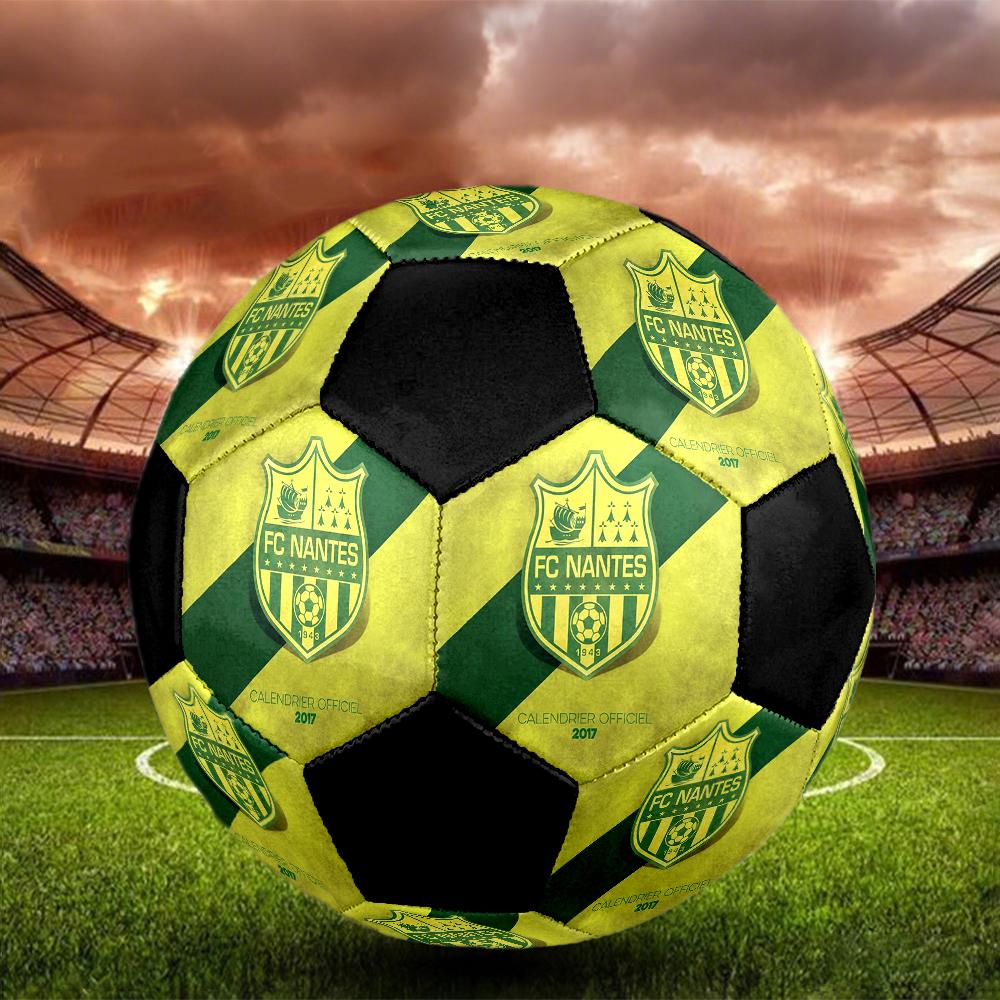FC Nantes Indoor Soccer Ball Colorful Machine Stitched PVC Size 5 Team Training Competition Ready Durable High-Bounce Cool Sports Gift