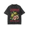 T-shirt Imprimé Litchi Vintage Fruit Tropical Imprimé Oversize Y2K Décontracté Col Rond Manches Courtes pour un Usage Quotidien
