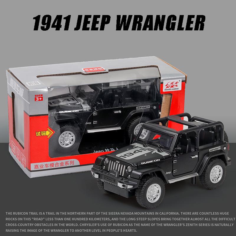 1/32 Scale Jeep Wrangler Rubicon Alloy Car Model Diecast Metal Toy Off Road Vehicles Sound Light Children Toy Trendy Display Ornament
