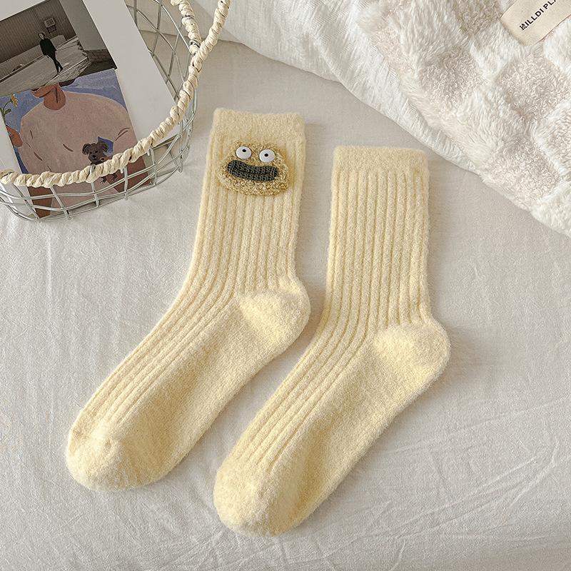 Women's Autumn and Winter Fleece Thickened Warm Fleece Plush Doll Sleep Versatile Pile Socks