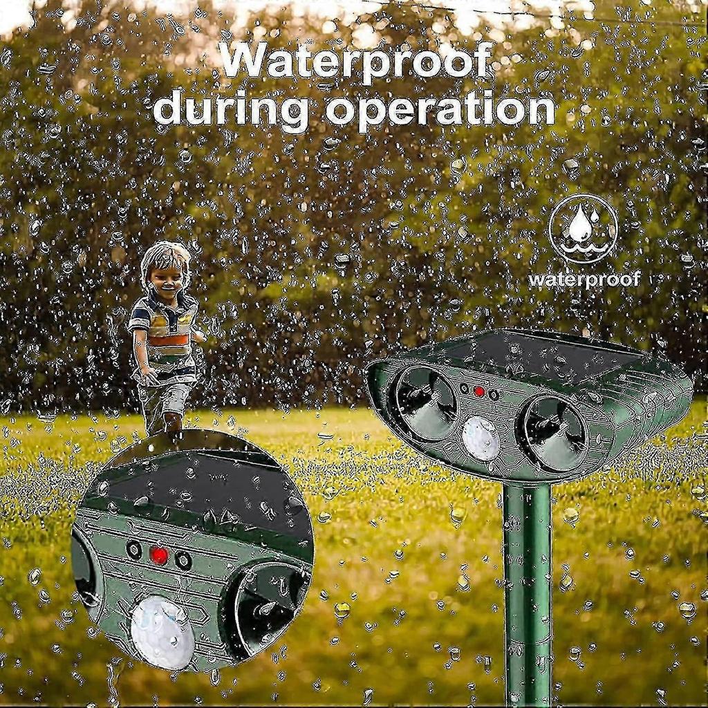 Ultrasonic Cat Repeller, Solar Powered Cat Repeller, Ultrasonic Rodent Repellent With Motion Sensor, Waterproof Outdoor Cat Repeller For Ant SZRH A-G