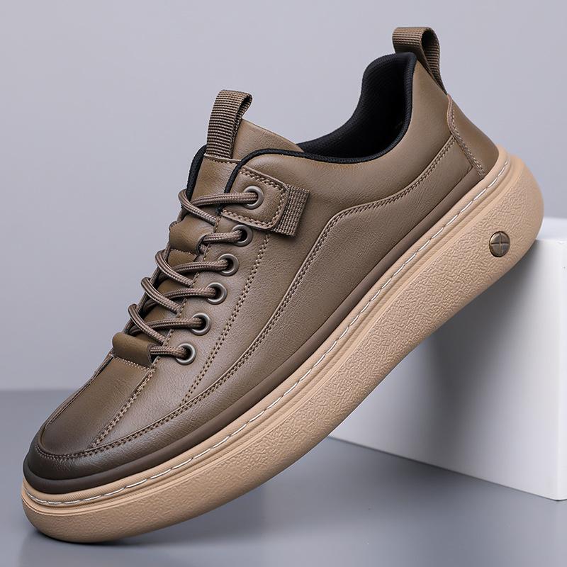 Autumn New Light and Breathable Soft-soled Casual Leather Shoes Platform-soled Outdoor Commuter Sports Shoes