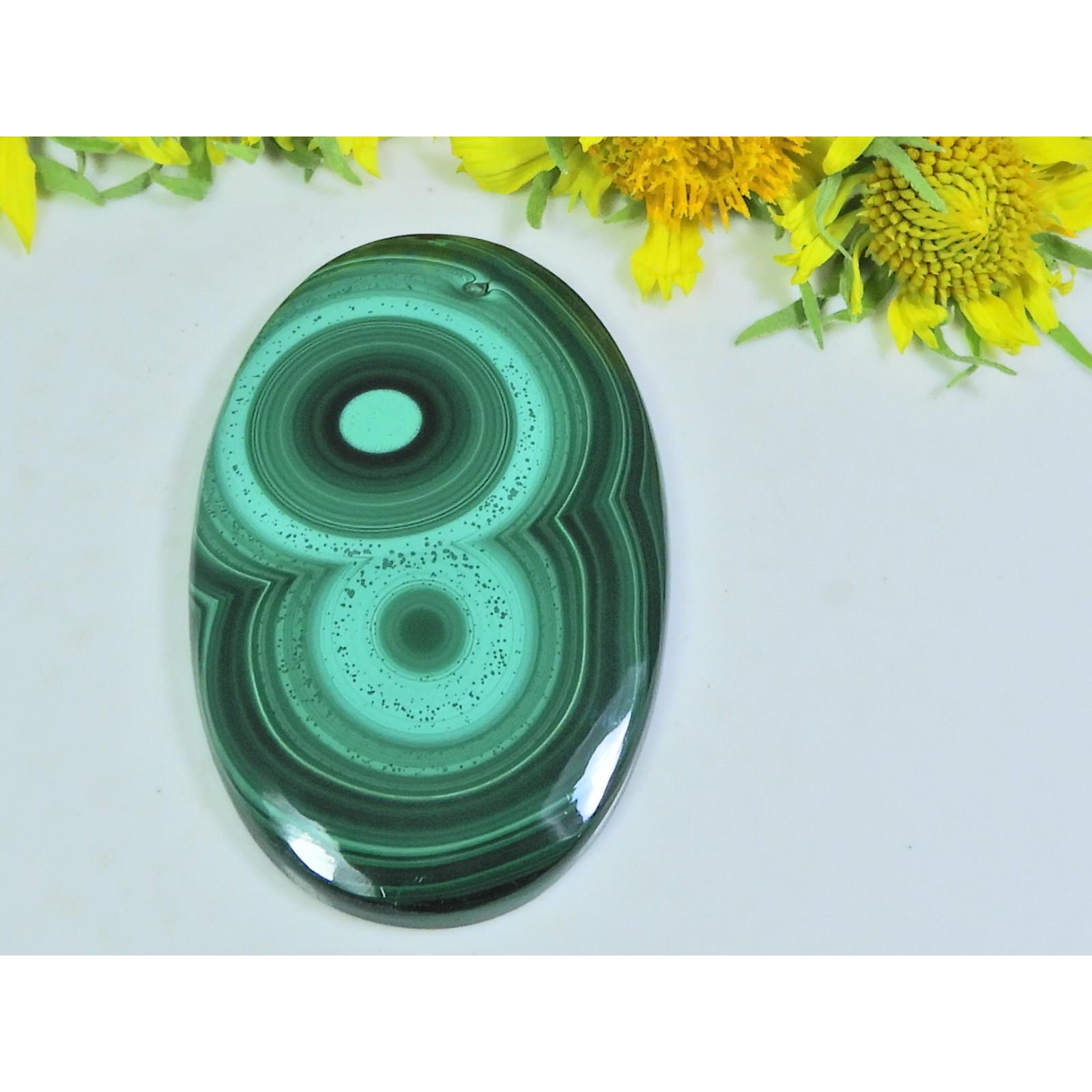 

AA++ 90Cts. Natural Green Malachite Oval Cabochon Loose Gemstone 30X50X04MM D-61
