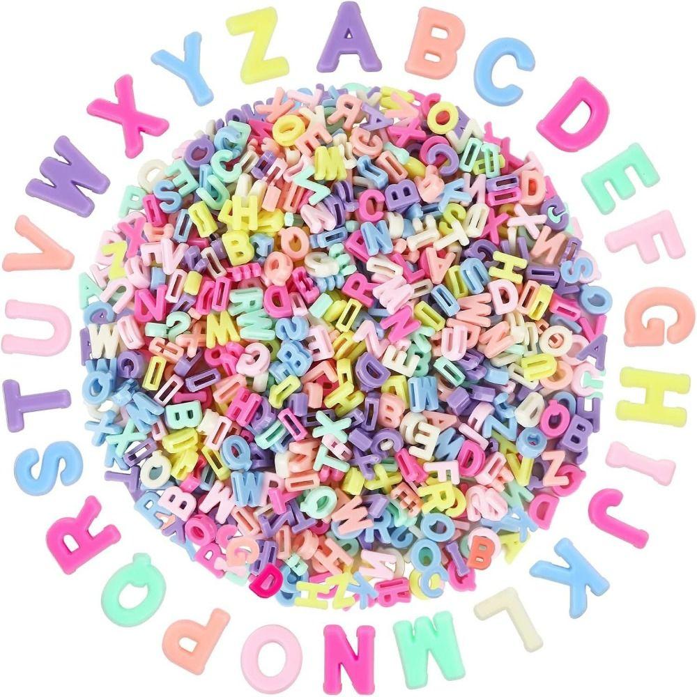 700Pcs DIY Crafts Alphabet Beads Straight-Hole DIY Jewelry Beads Bead Stringing Materials Necklaces