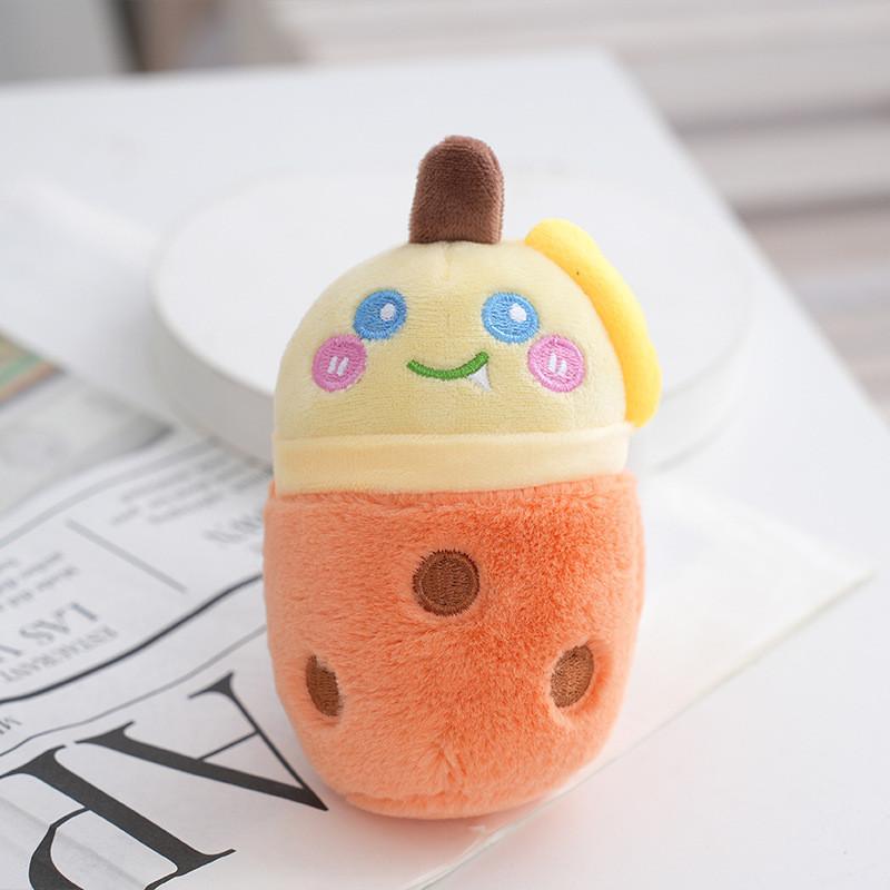 

Soft Panda Milk Tea Plush Keychain Sweet Couple Bag Charm Stuffed Toy Gift OrangeRed