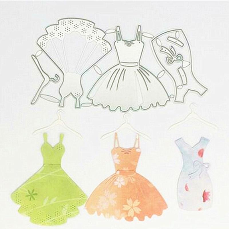 Women Dress Die-Cuts Lady Dress Frame Metal Cutting Dies for DIY Embossing Scrapbooking Paper Cards-Photo Making-Decor