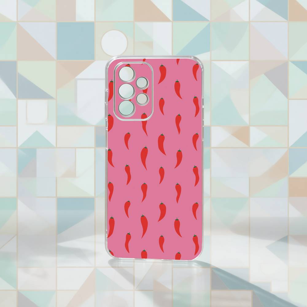 Chili Red Phone Case For Samsung S25,S24,S21,S22,S23,S30,Ultra,S20,Plus,Fe Transparent Cover