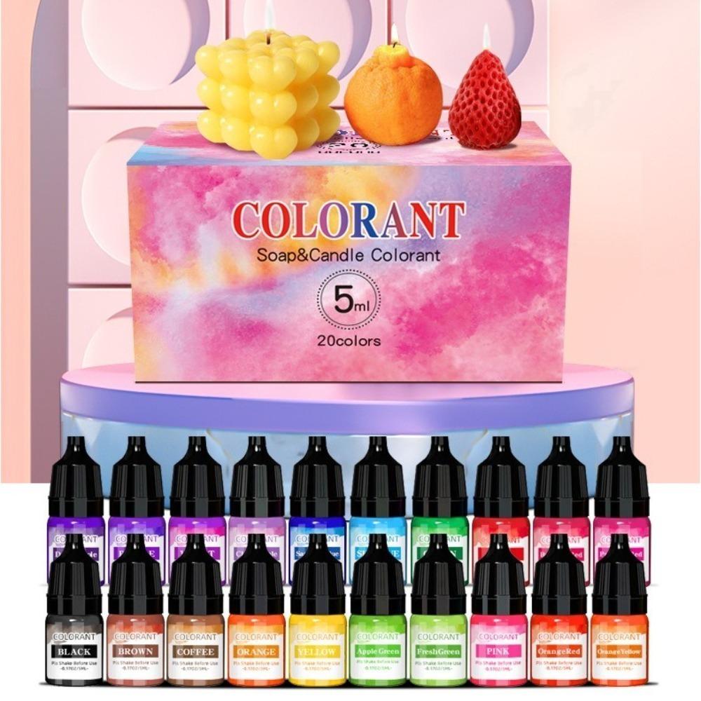 High Quality DIY Candle Candle Dyes Pigment 20 Color 5ML Liquid Colorant Red Green Oil based pigments Candle Making