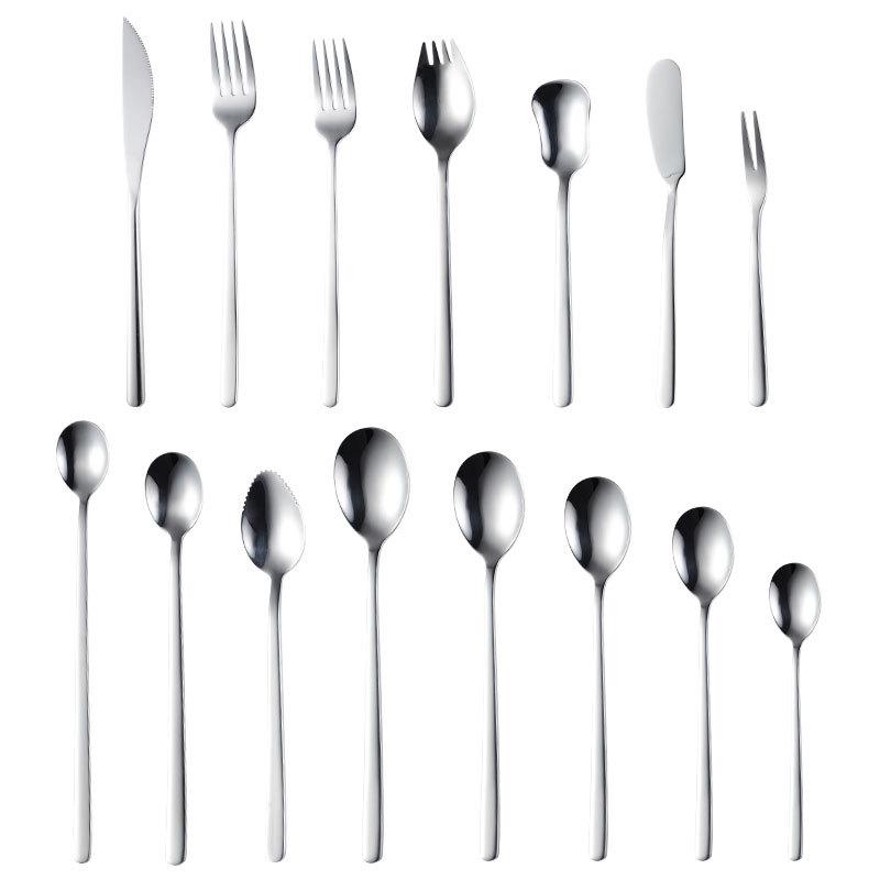 Lžíce, nůž, vidlička z nerezové oceli 304, lžíce, západní nádobí Ruyi více specifikací dlouhá lžíce na led, veřejná lžíce pro cukrárnu