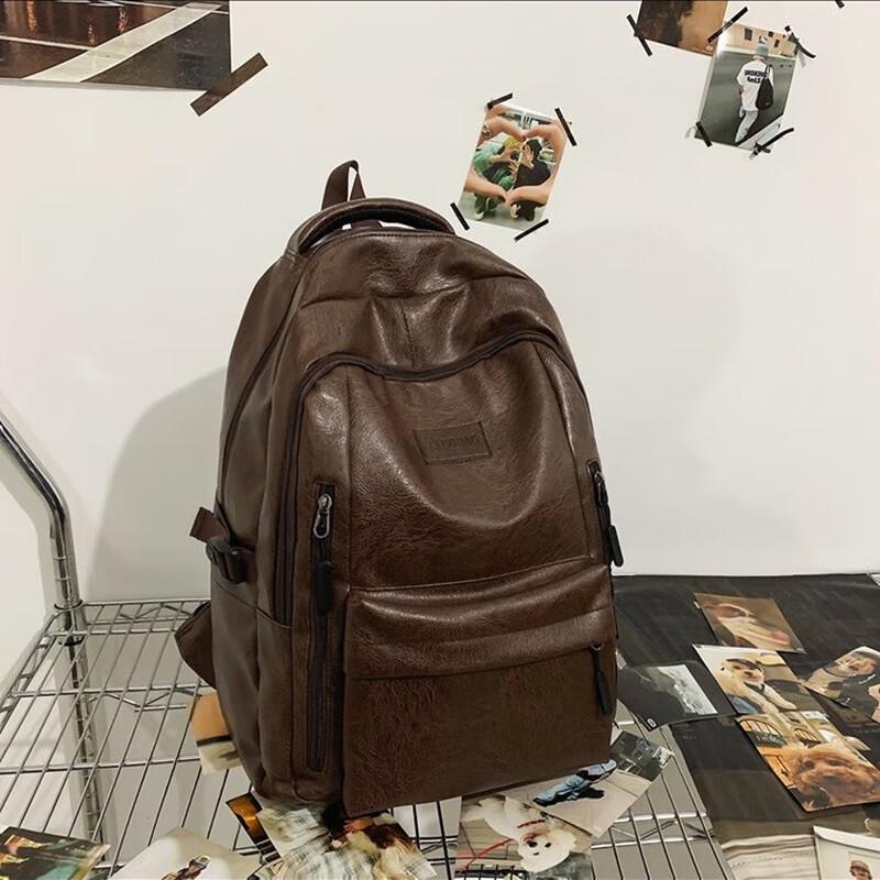 Men s PU Casual Travel Backpack 1