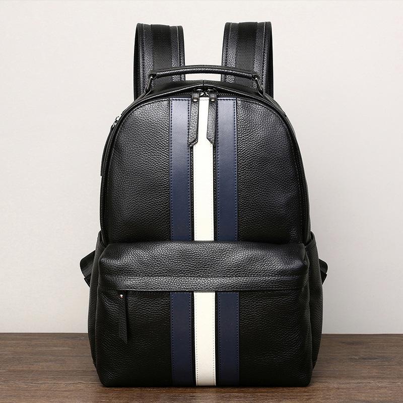 Genuine Leather Casual Men's Backpack Fashion Trend Large Capacity Men's Backpack Lightweight Commuter Top Layer Cowhide Men's Bag