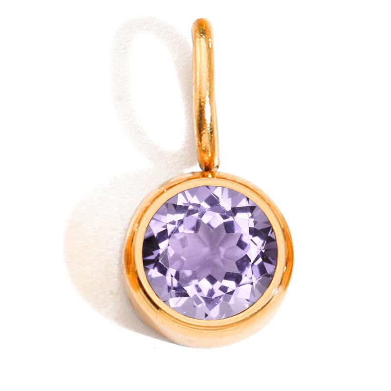 Twelve-Month Birthstone Pendant: 8mm Stainless Steel DIY Charms