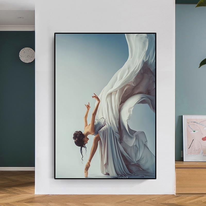 Pictură în ulei modernă, postere cu personaje de dansatoare de balet și tablouri de artă de perete imprimate pentru camera de zi Decorarea casei