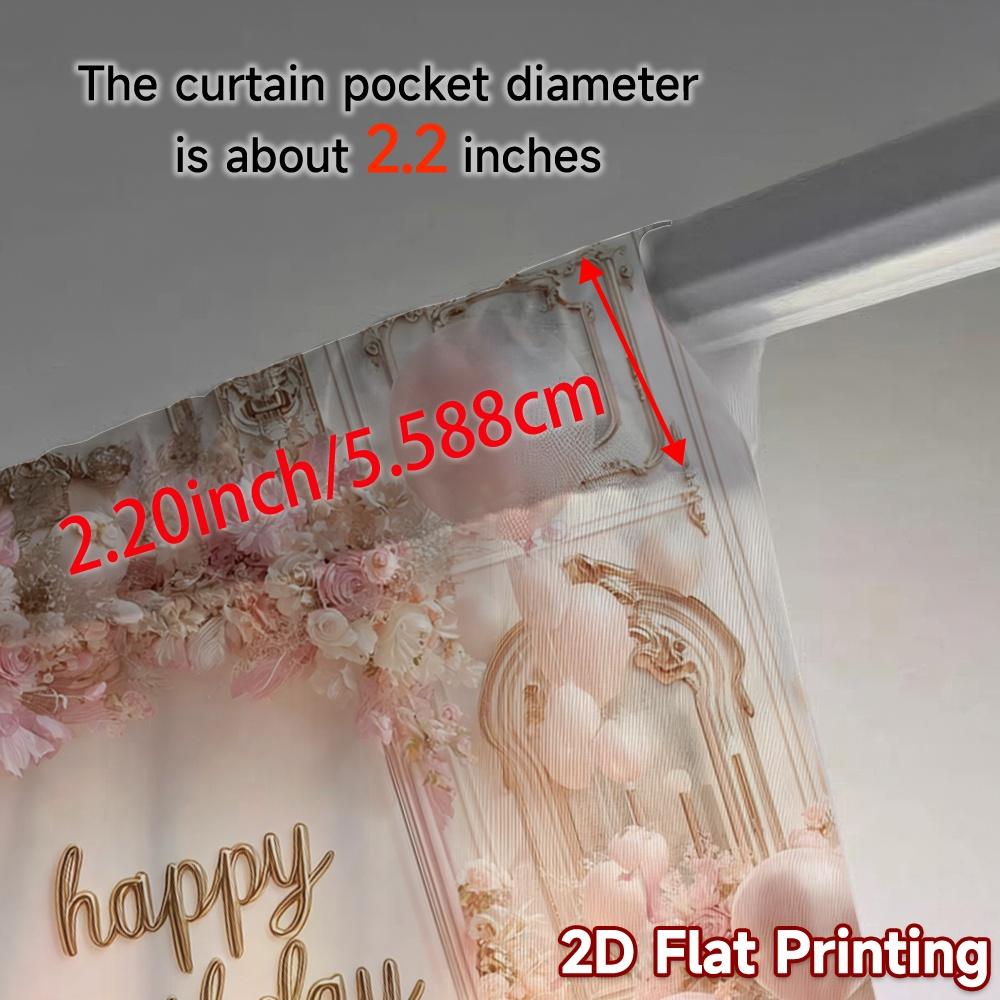 2pcs   2D FLAT PRINTING Curtains (Without Rod) Birthday Bliss(1) Popular Curtains Digital Printed Polyester Easy Install Curtains