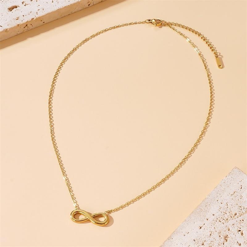 Kuziduocai 100% Stainless Steel New Fashion Waterproof Jewelry Gold-plated Infinite Charm Chain Women Necklaces Bracelets