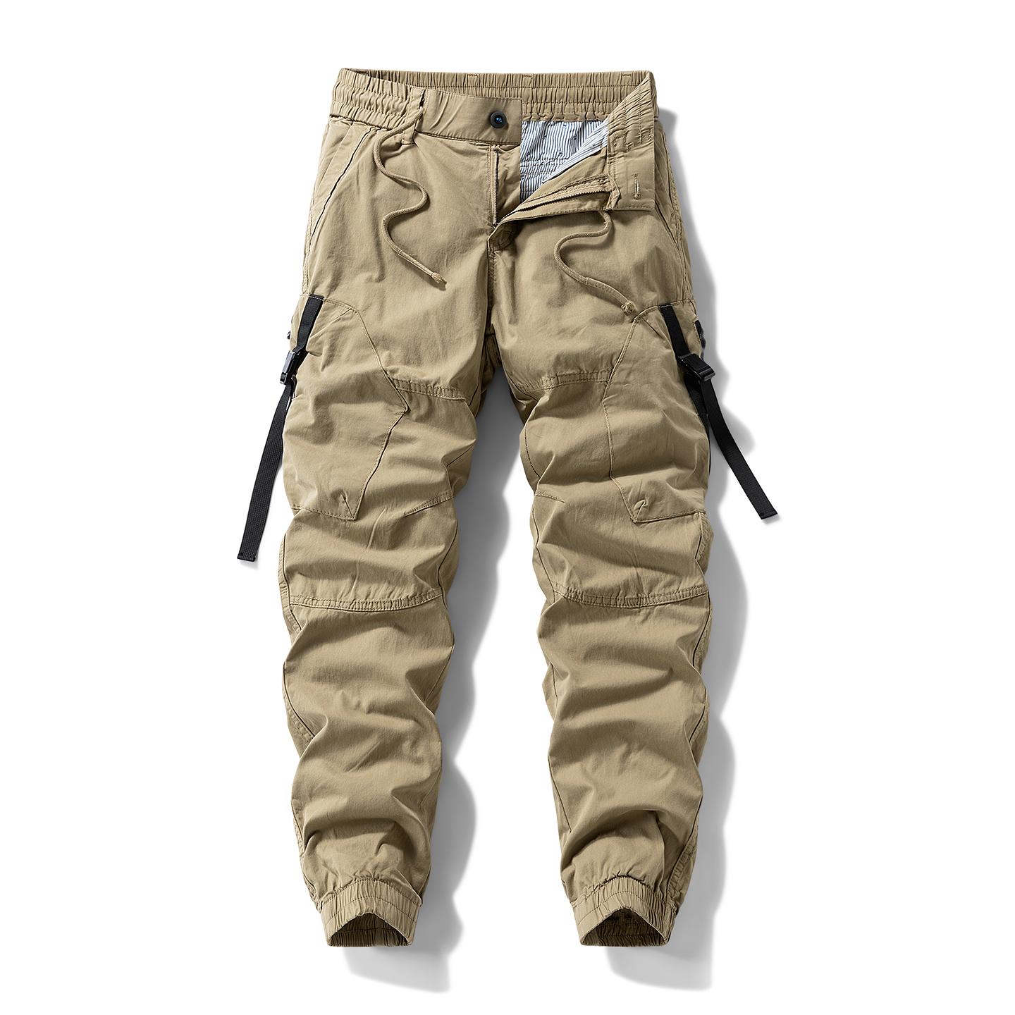 

Versatile Work Pants, Men s Ankle Tied Loose Casual Pants, Outdoor Hiking Multi Pocket Pants 38 хакі