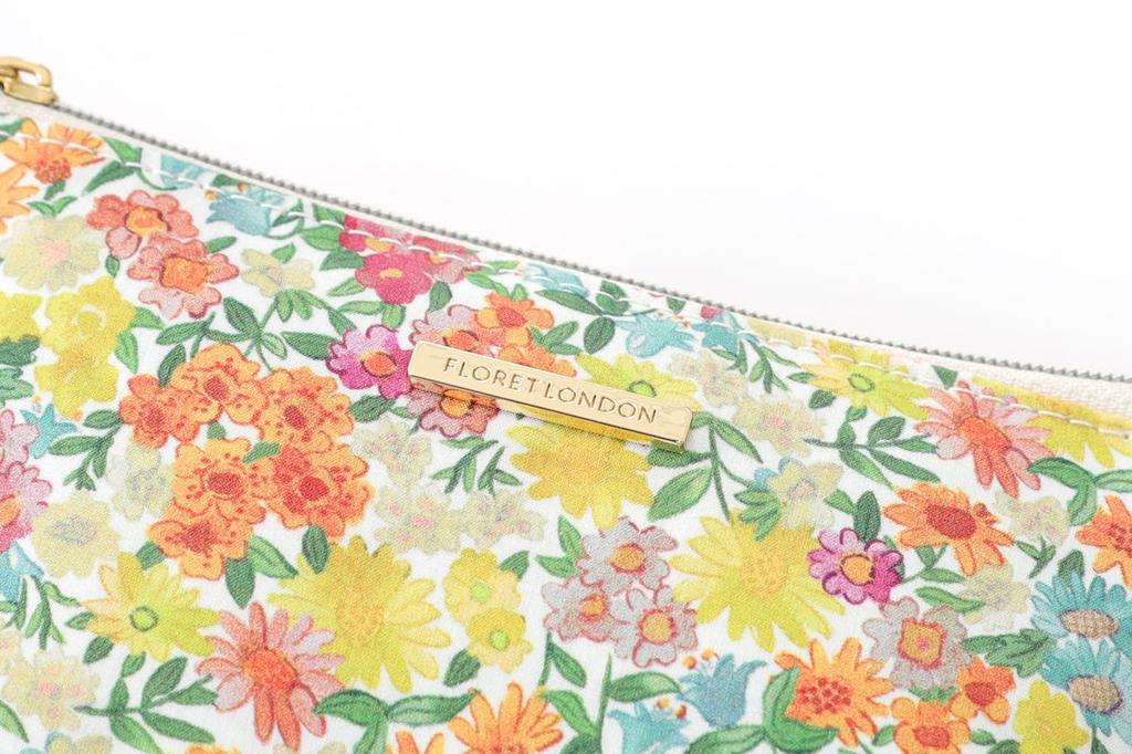 DDintex FLORET LONDON BASIC Pouch, Sandra Spring, Yellow, 15 X 10.5 X 4.5cm [Liberty Print]