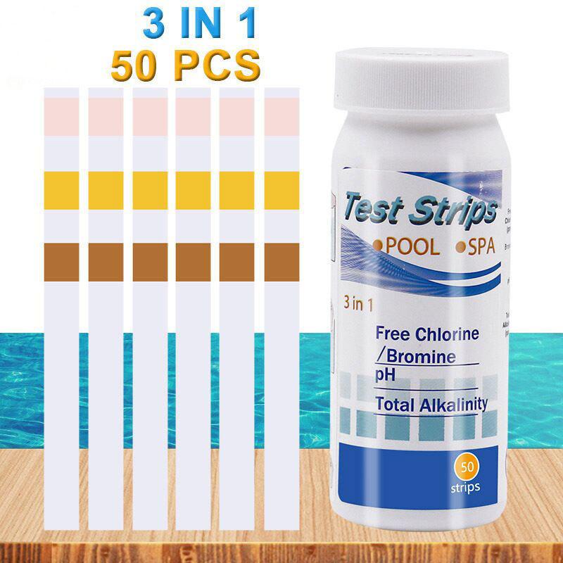 1Pc 3-in-1 Swimming Pool Water Test Strips/bottled PH Chlor-alkali Bromine Hardness Test Strips, Hot Spring Water Quality Test Strips
