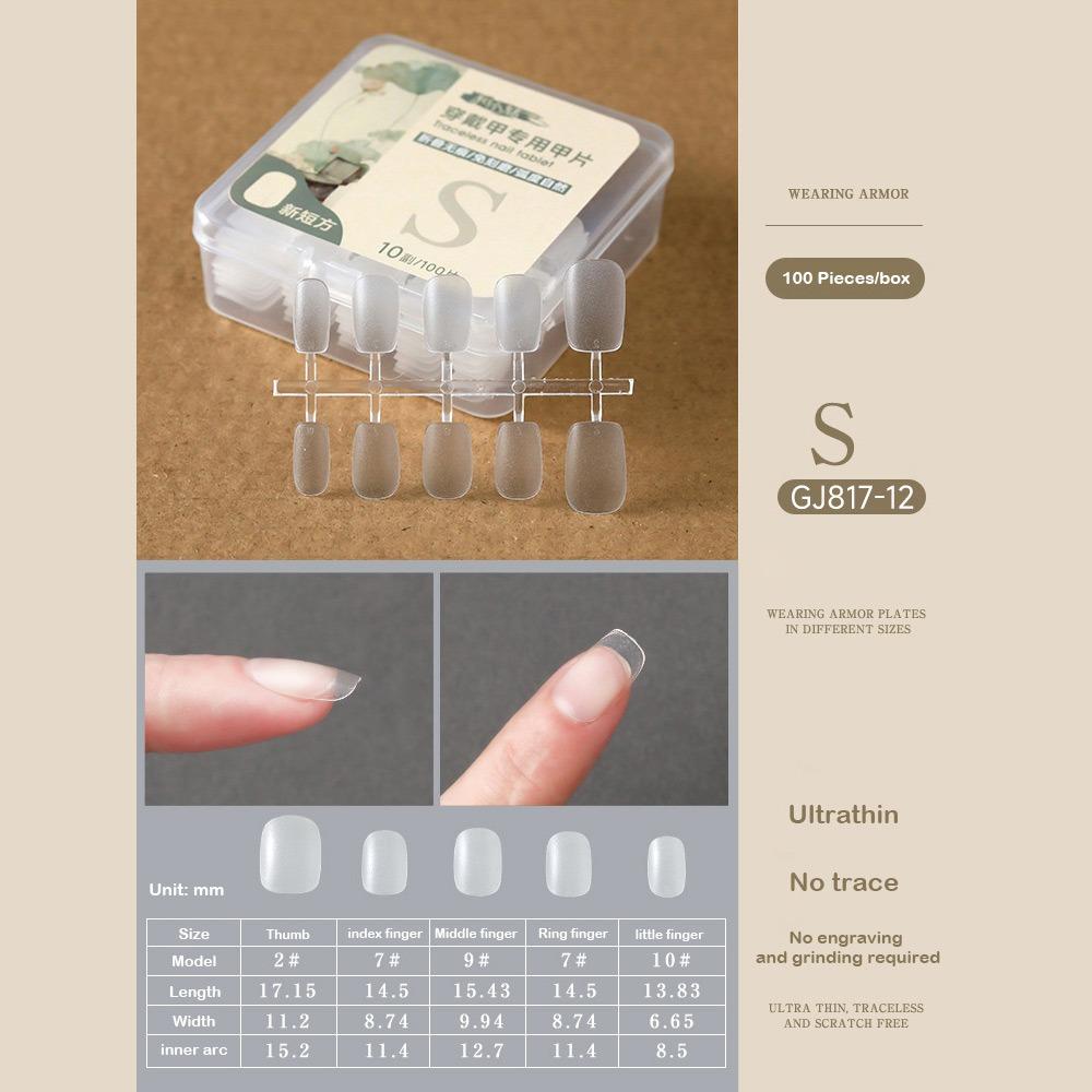 

100 PCS/Box Fake Nail Tips Medium Short Design Press On Nails High Matt False Nails DIY Nails M-Short Square Nail Plate