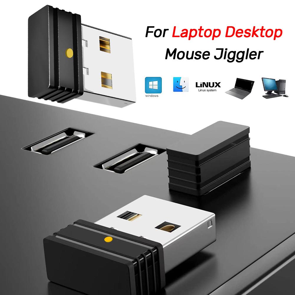 Mini Automatic Mouse Jiggler Mover Undetectable USB Automatic Move Cursor Shaker with ON/OFF Indicator Light for Laptop Desktop