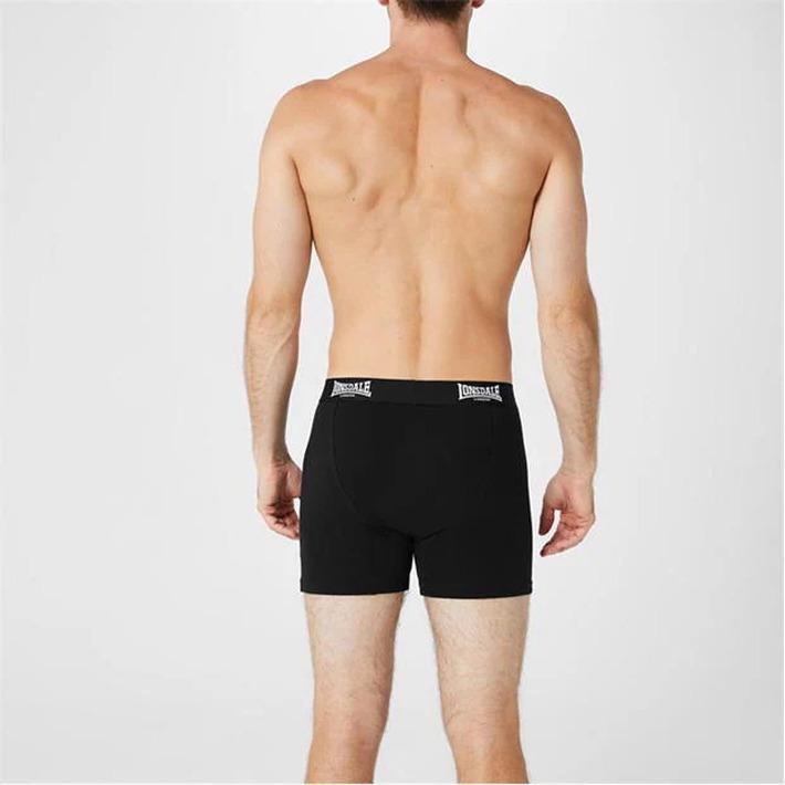 2x Black LONSDALE Men's Boxer Shorts In Box, Size L