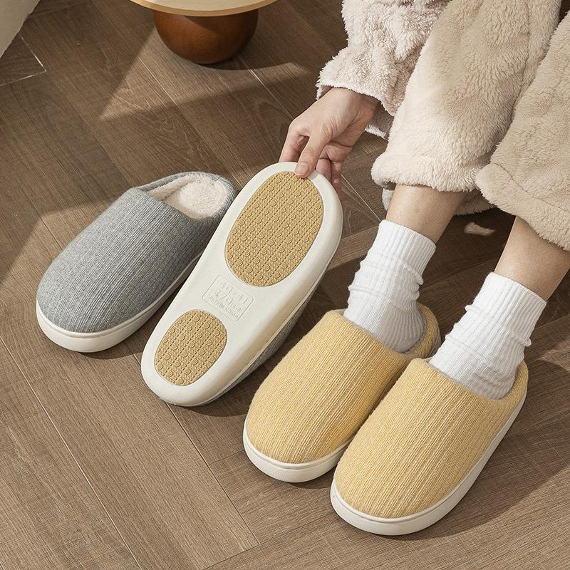 New Anti-slip Cotton Shoes for The Elderly, Indoor Fleece Warm Slippers