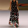 3D Three-Dimensional Print Dress Red Flower Tall Sleeveless Dress Beach Travel Photo Beach Dress