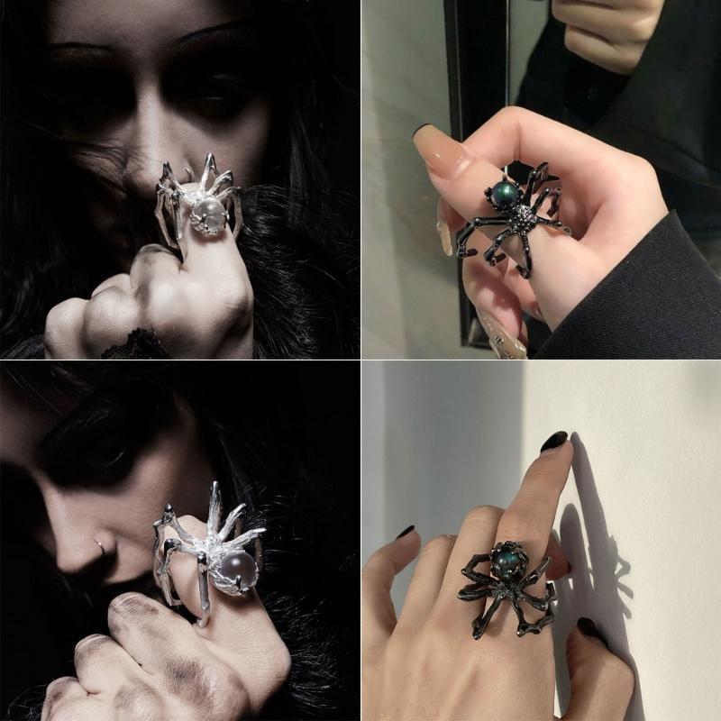 Pack of 2 Finger Rings Adjustable Rings Women Opening Rings Spiders Shaped Finger Rings Jewelry Gift for Women Girls